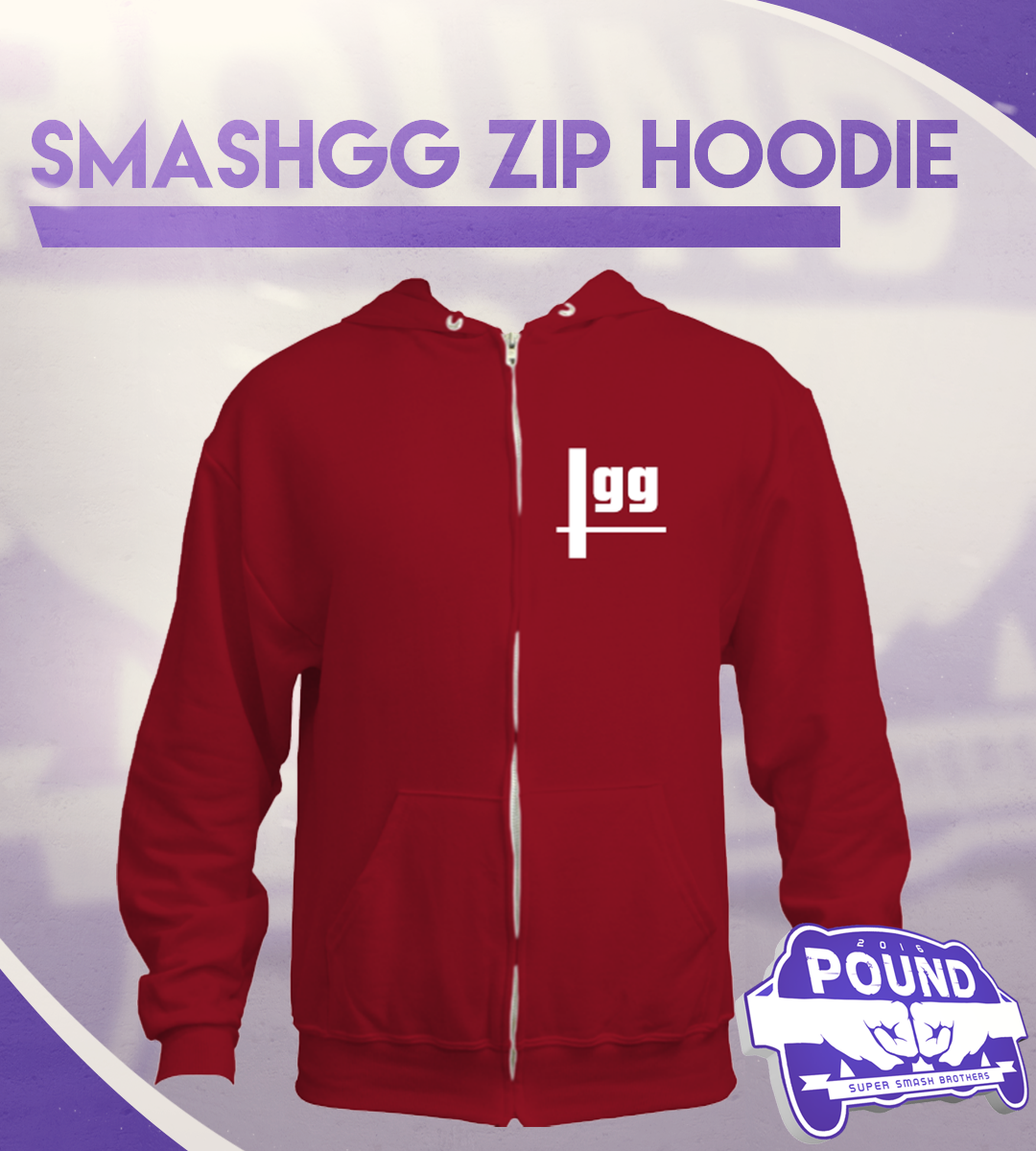 smashgg Zipper Hoodie - Red