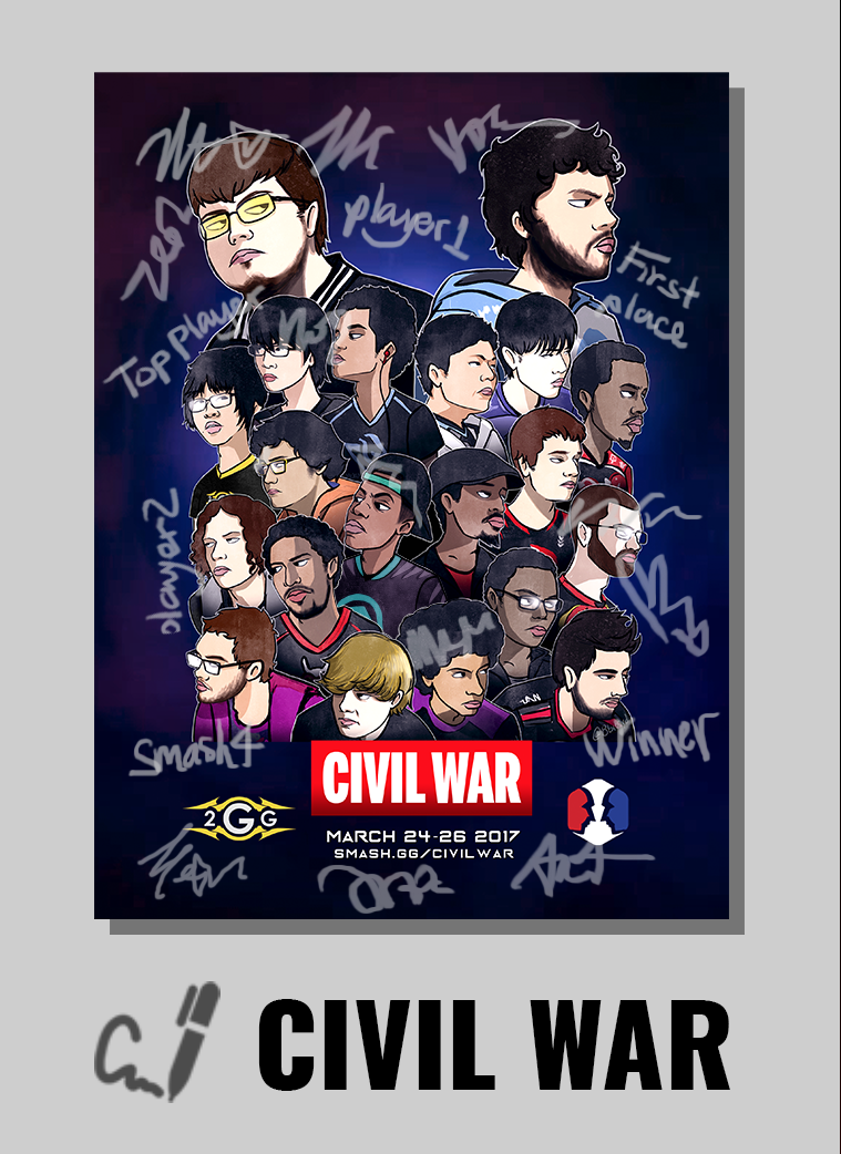 Civil War Poster Signed by BOTH Teams