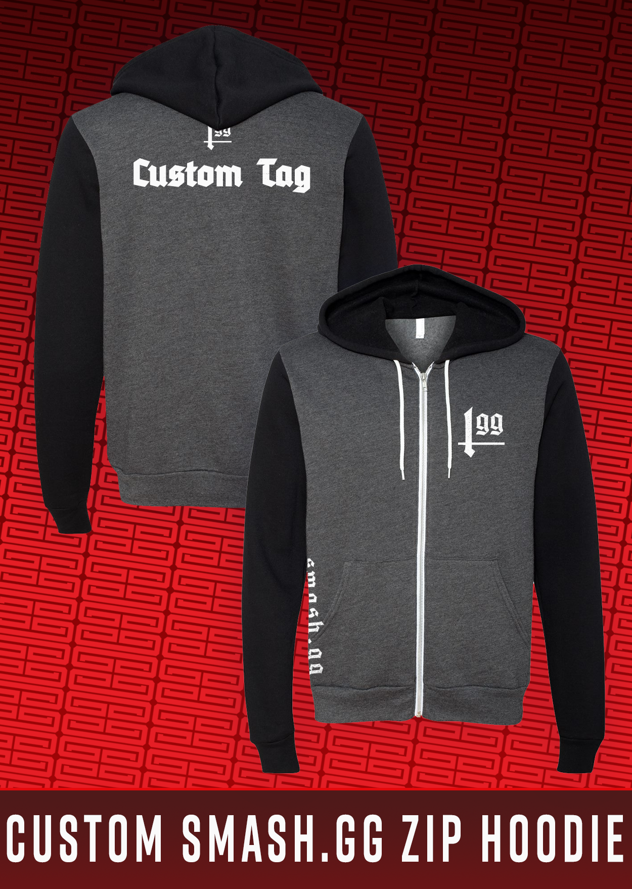 Custom Degenesis Edition Zip-Up smash.gg Hoodie