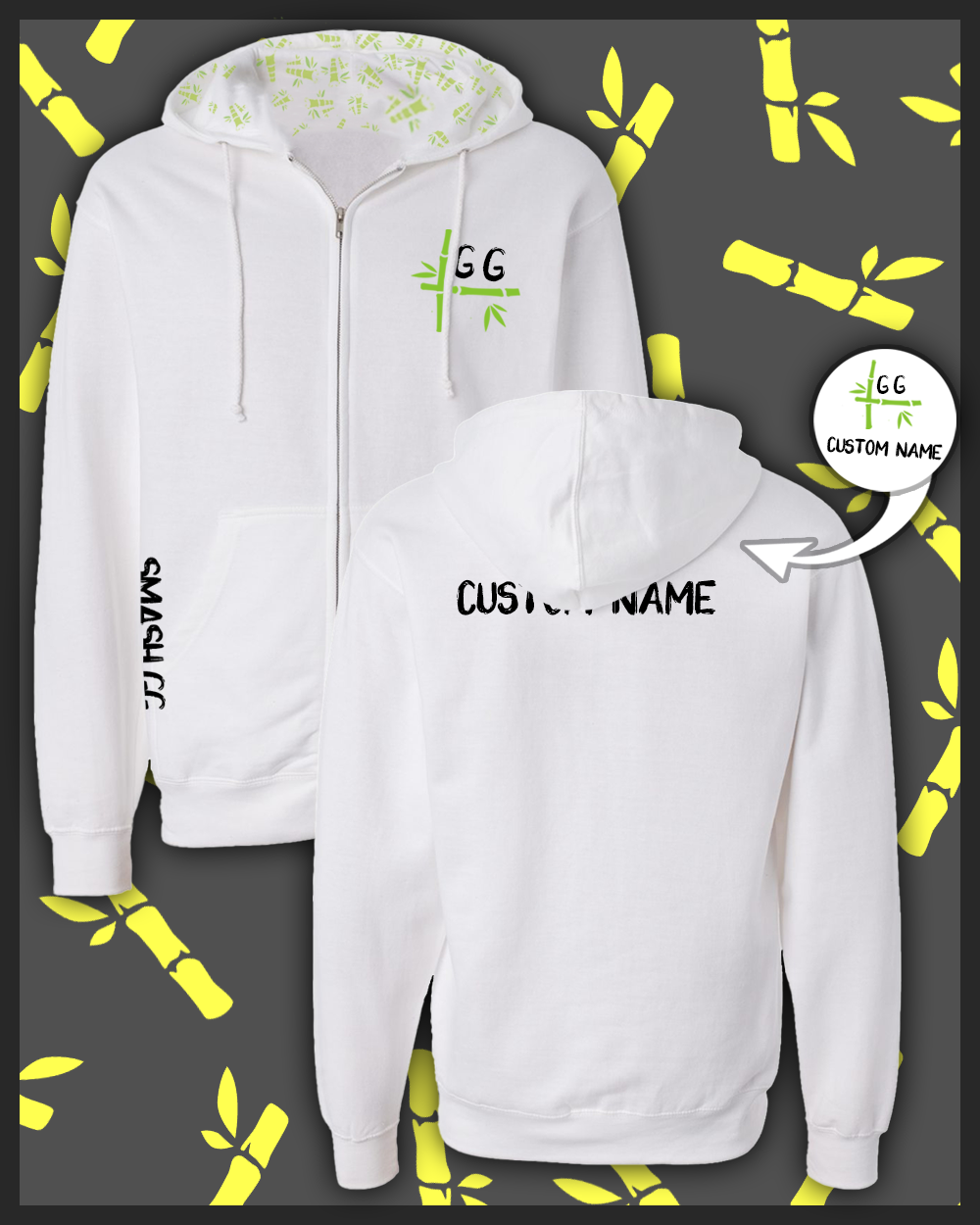 Custom smash.gg x bamboo Zip-Up Hoodie