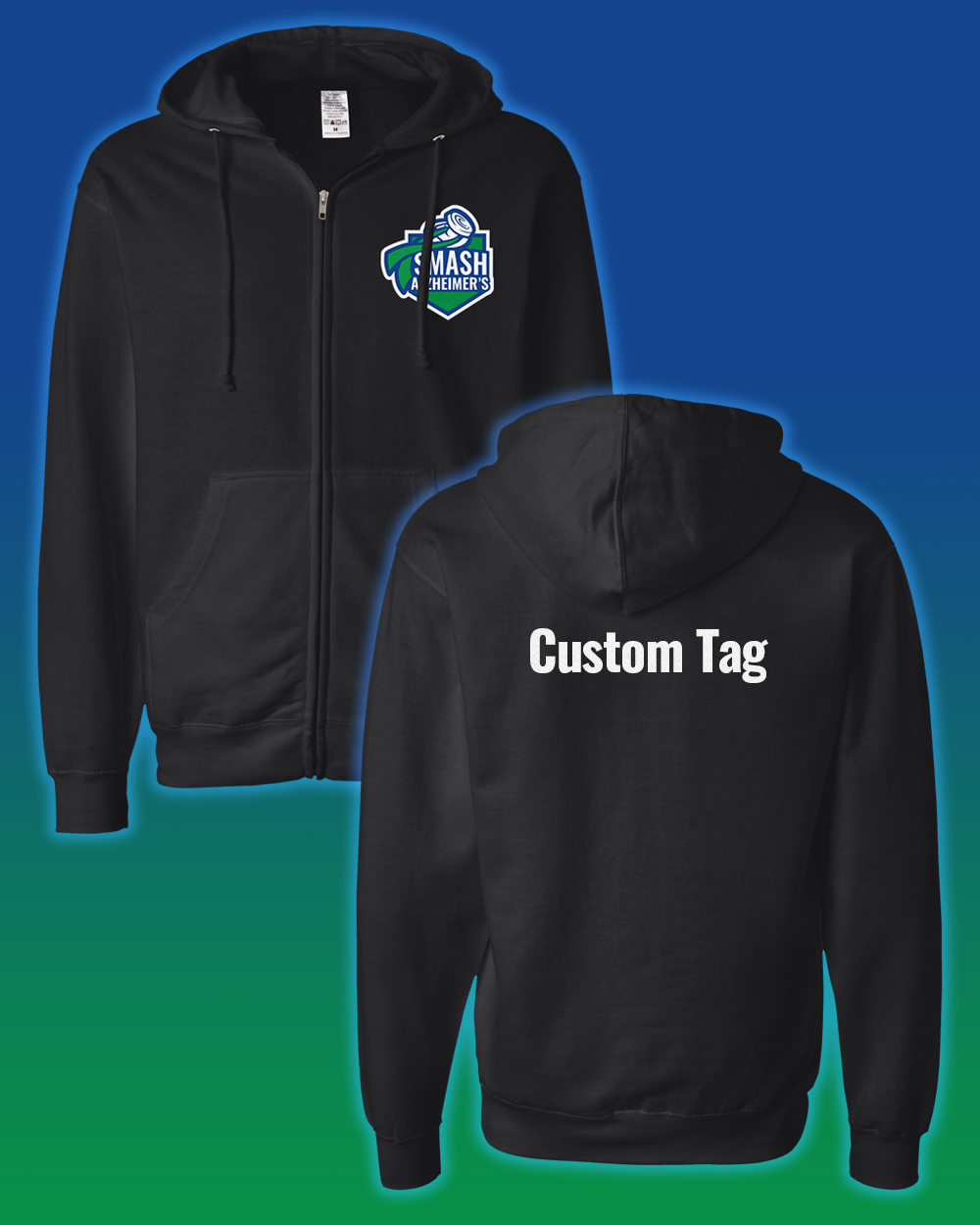 Custom Smash Alzheimer's Zip Hoodie