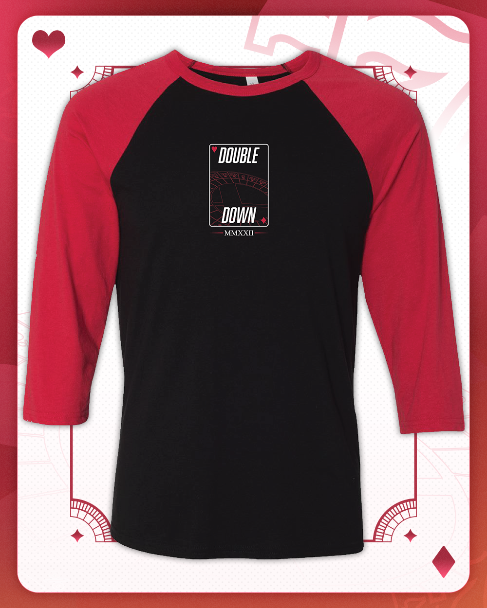 Double Down Three Quarter-Sleeve Raglan