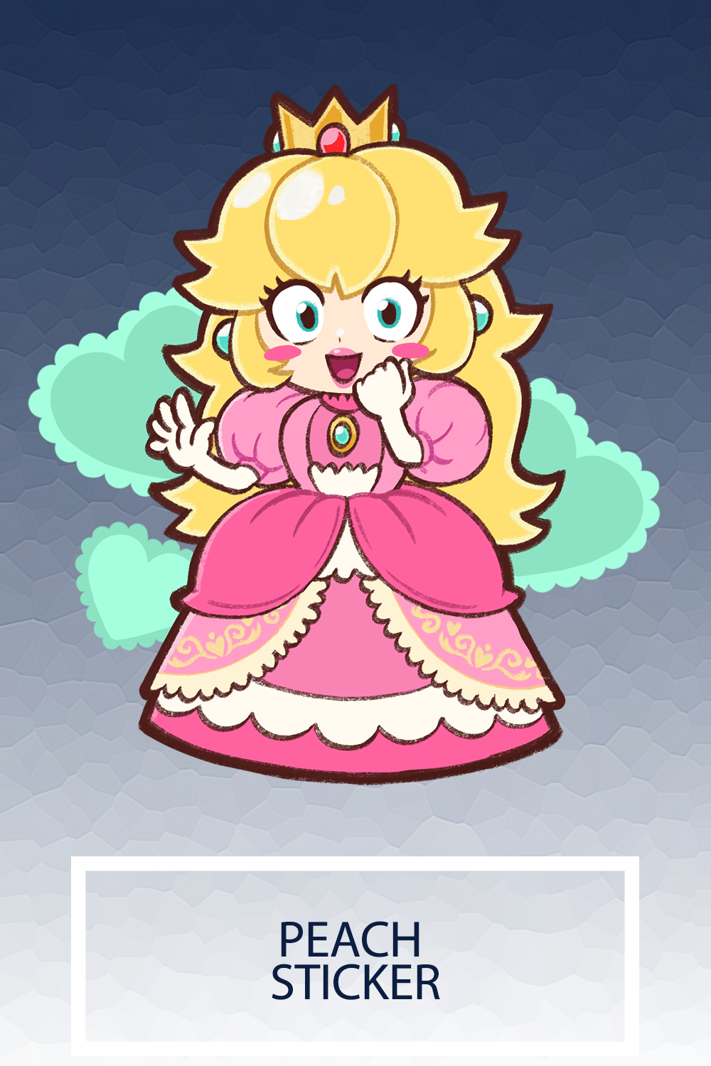 4x4 Peach Sticker