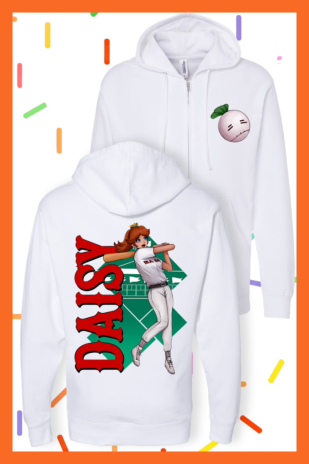 Stitchface Deluxe Zip Up Hoodie (White)