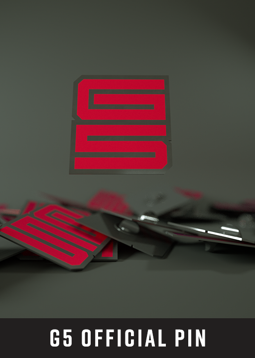 Genesis 5 Enamel Pin (Red/Black)