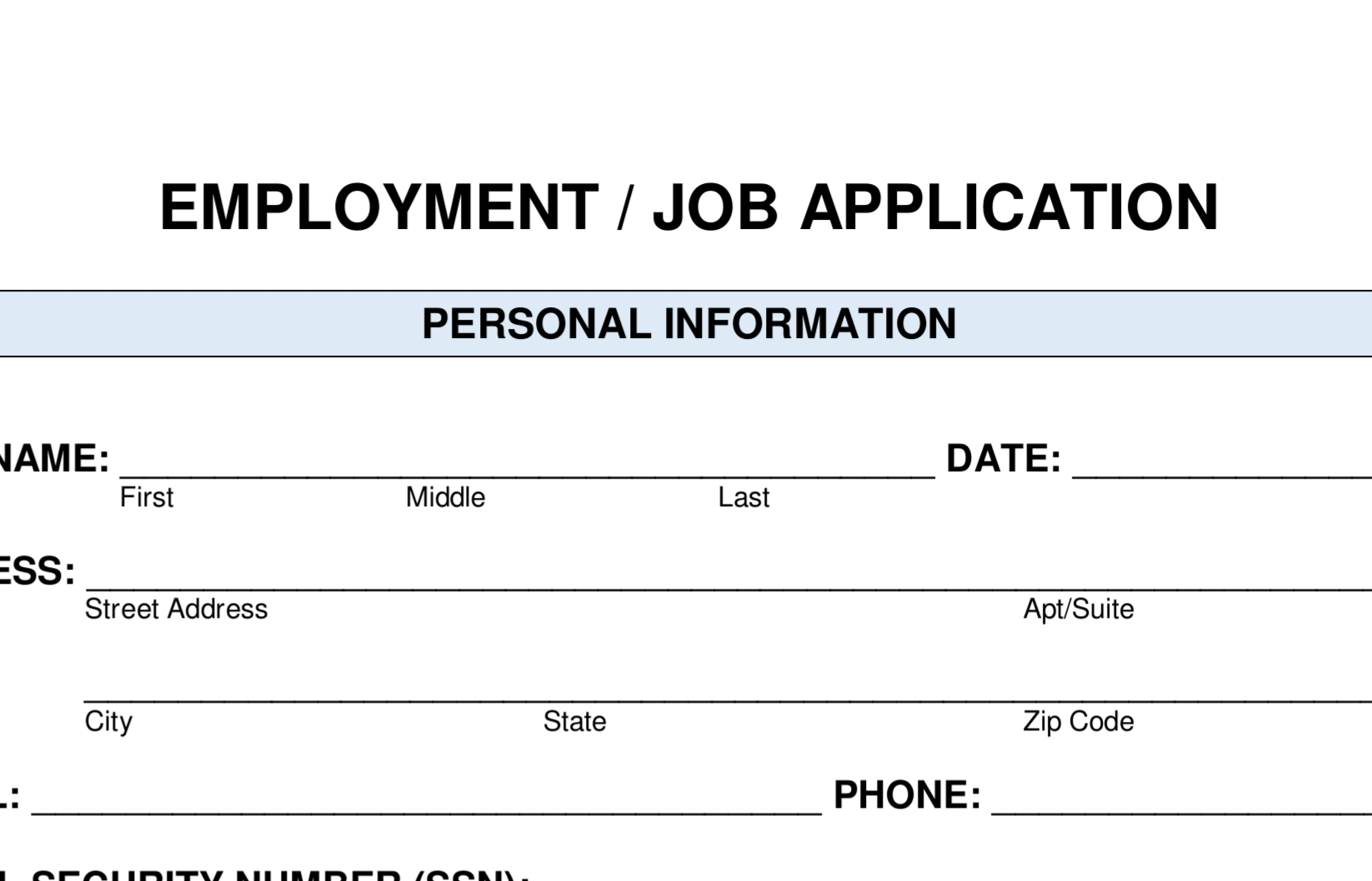 Job Application profile